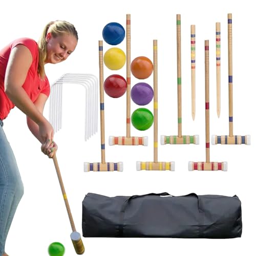 Rasen-Bowling-Spiel - Sports Ball Set, Outdoor Play Kit | Bowling-Set aus Holz mit Tragetasche, lustige Hinterhof-Spielaktivität, Gruppenball-Herausforderung, Wange Rasen-Bowling-Spiel - Sports Ball Set, Outdoor Play Kit | Bowling-Set aus Holz mit Tragetasche, lustige Hinterhof-Spielaktivität, Gruppenball-Herausforderung, Wange von Générique