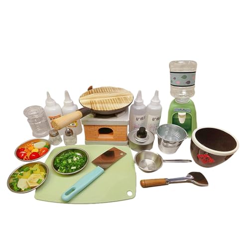 Real Cooking Playset – Femuuulieren Sie die Küchenwerkzeuge Mini-Set, Lernspielzeug, Kräuseln, Pfannenbrenner, Vorbereitung der echten Fütterung, kreatives Spielzubehör, Team von Générique