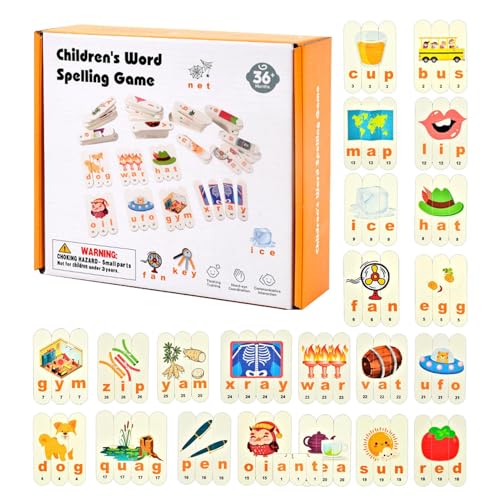 Rechtschreibungsspielzeug, Wortspiel, 8,9 x 1,9 x 0,2 cm, interaktives Alphabet-Puzzle, pädagogische Aktivität für Schulübungen von Générique