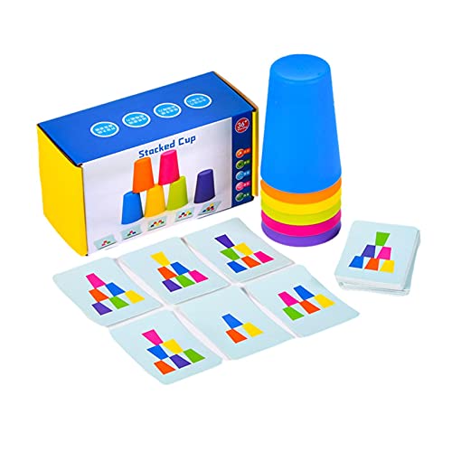 Regenbogen-Tasse zum Stapeln von Regenbogen, Tower Stacker für eine frühe Bildung, Spielen und Lernen der Zahlen von Spielzeug, Geschenkset für für von Générique