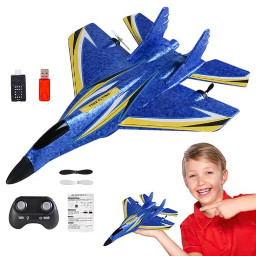 Remote Control Airplane – LED Light RC Plane Kit, Benutzerfreundliches Spielzeug für Anfänger | 29 x 20 x 6 cm (11,42 x 8,07 x 2,56 Zoll), fliegendes Spielzeug im Freien mit 2,4 GHz, Amateurflugzeug von Générique
