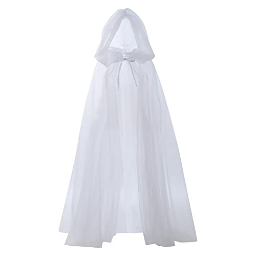 Renaissance-Halloween-Kostüme für Damen, Umhang mit Kapuze, Vintage, Pullover, Hoodie, Gothic, Mittelalterliches Kleid, für Halloween, Karneval, weiß, Medium von Générique