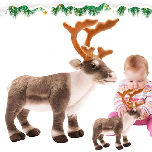 Rentier Plüschtier | Weiches Hirschplüsch Dekokissen Elch Rentier Spielzeug | 13,7 Zoll Niedliches Weihnachtsplüsch für Sofas, Betten, Schlafzimmer, Stühle, Geschenk für Rentier Plüschtier | Weiches Hirschplüsch Dekokissen Elch Rentier Spielzeug | 13,7 Zoll Niedliches Weihnachtsplüsch für Sofas, Betten, Schlafzimmer, Stühle, Geschenk für von Générique
