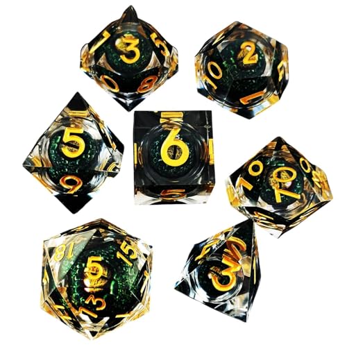 Role-Playing Dice, tragbares Tiny Dice, Liquid Core Dice, Polyhedral Dice Set, tragbares Tiny Liquid Core Unique Polyhedral Dice Set mit Liquid Core Design für Männer und Frauen von Générique