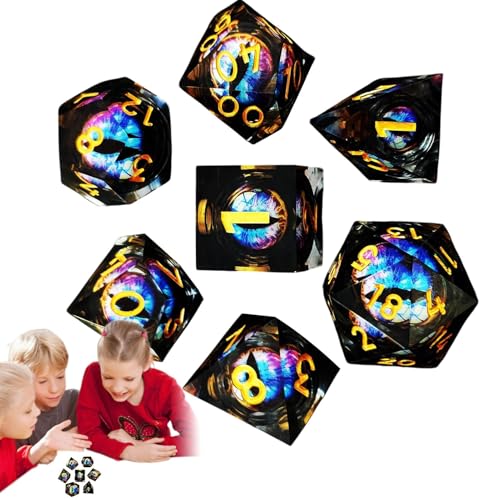 Role-Playing Dice, tragbares Tiny Dice, Liquid Core Dice, Polyhedral Dice Set, tragbares Tiny Liquid Core Unique Polyhedral Dice Set mit Liquid Core Design für Männer und Frauen von Générique