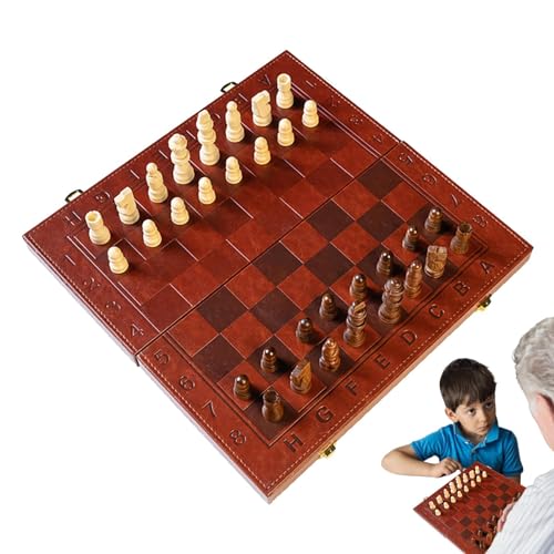 Schachspiel-Set, Schachspiel aus Holz | Lernspiel mit Schachfiguren | faltbares Schachbrett, lustiges Spielspielzeug für die Familie, für Anfänger, -Turnier von Générique