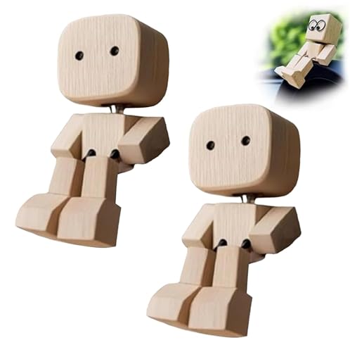Schaukelpuppen aus Holz, handgefertigte Schaukelpuppen, interessante Schreibtischdekorationen aus Holz, kreative Auto-Armaturenbrett-Dekorationen (2 Stück + Typ A) von Générique