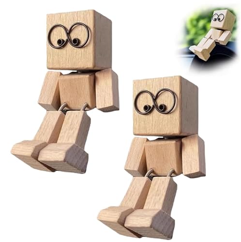 Schaukelpuppen aus Holz, handgefertigte Schaukelpuppen, interessante Schreibtischdekorationen aus Holz, kreative Auto-Armaturenbrett-Dekorationen (2 Stück + Typ B) von Générique