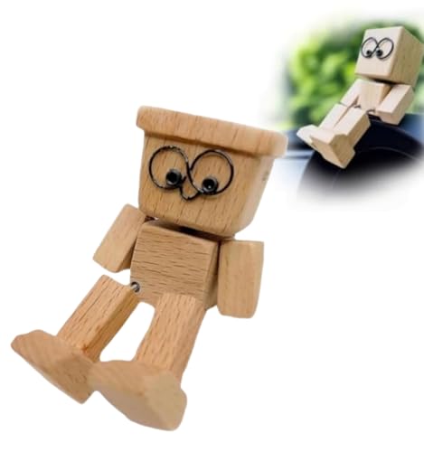 Schaukelpuppen aus Holz, handgefertigte Schaukelpuppen, interessante Schreibtischdekorationen aus Holz, kreative Auto-Armaturenbrett-Dekorationen (Typ B) von Générique
