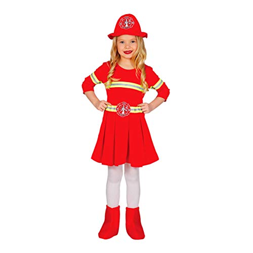 Schickes Feuerwehr Kostüm für Kinder Mädchen (92/104) von Generique