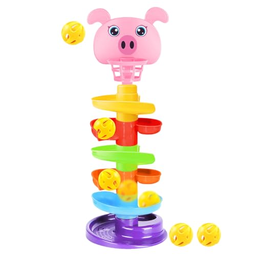 Schieberturm Ballturm, 6-lagig, niedliches Stapelturm-Spielzeug mit 5 rollenden Bällen - Vorschul-Lernspiele, abnehmbare Früherziehungsvorräte Schieberturm Ballturm, 6-lagig, niedliches Stapelturm-Spielzeug mit 5 rollenden Bällen - Vorschul-Lernspiele, abnehmbare Früherziehungsvorräte von Générique