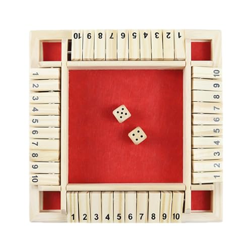 Schließen Sie das Würfelspiel aus der Box, Würfelspiele aus Holz – Tischspiele für Erwachsene, Familie, Klassenzimmer, Haus, Party oder Pub, Mathematische Brettspiele, Unterhaltung, 2 bis 4 Spieler von Générique
