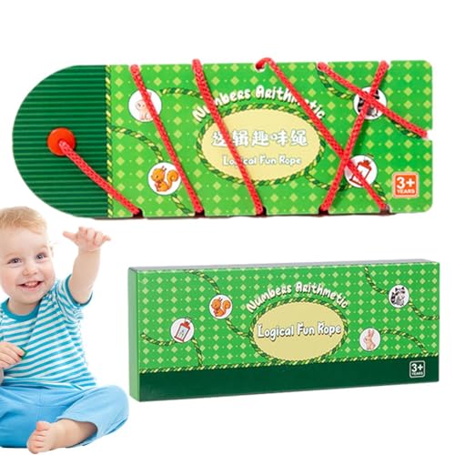 Schnürspielzeug, Lern-Puzzles zum Anziehen, Lernspielzeug zum Einfädeln, Spielzeug für frühzeitige Entwicklung, Schnürkarten für Kinder ab 2 Jahren, Mädchen und von Générique