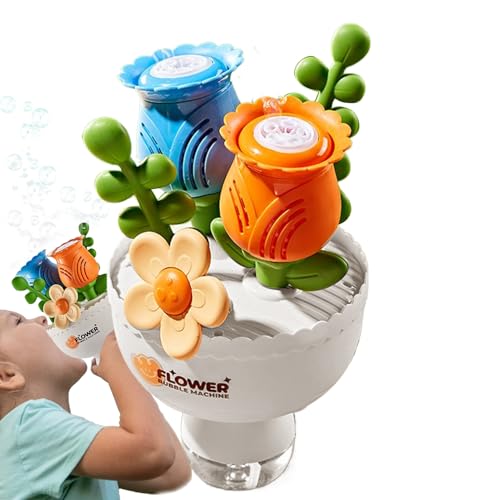 Seifenblasenmaschine, automatische Seifenblasenmaschine in Blumenstrauß-Form, Spielzeug für den Außenbereich mit farbiger Beleuchtung, batteriebetrieben, für Halloween, Anniv Hochzeit von Générique