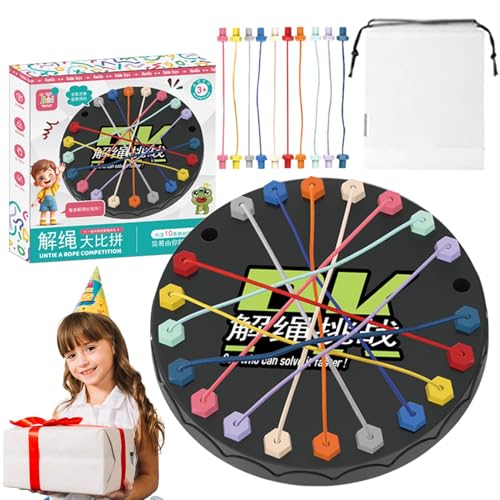 Seil-Puzzle-Spiel – entwirrtes Spielzeug, Koordination Brain Teaser | Interaktives Eye Interaktives Multi-Schwierigkeits-Knoten-Set, Family Entertainment Game für Eltern Kind Play Stress Relief Tr von Générique