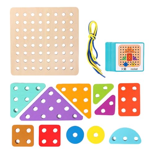 Seil-Puzzles für Erwachsene, Holzmusterblöcke – Puzzle mit Seilschnalle, Puzzle, Puzzle, Puzzle, Puzzle, aus Holz für Vorschulalter, mit 20 Karten, für Weihnachtsstrümpfe, Kindergarten von Générique