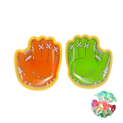 Selbstklebende Bälle für Kinder, interaktives Eltern-Kind-Spiel mit Saugnapf-Zielscheibe, klebrige Bälle für Outdoor-Aktivitäten (Orange/Grün+LED Ball) von Générique