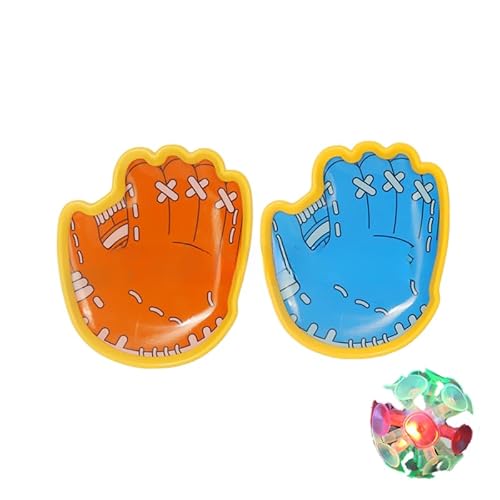 Selbstklebende Bälle für Kinder, interaktives Spiel für Eltern und Kinder, mit Saugnapf-Zielscheibe, klebrige Bälle für Outdoor-Aktivitäten (Orange/Blau + LED-Ball) von Générique