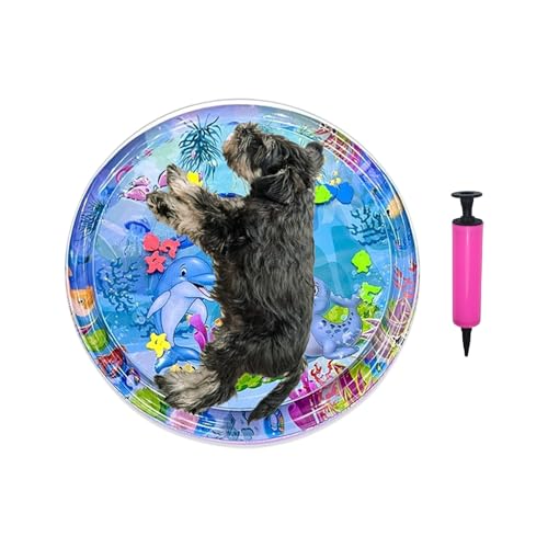 Sensorische Wassermatte für Katzen | sensorische Matte für Katzen mit aufblasbarer Pumpe | Krabbeldecke Baby Dickes Kühlkissen für Tiere Haus Outdoor Reise Innen Boden von Générique