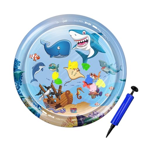 Sensory Water Play Matte, rundes aufblasbares Pad, 29 x 40 x 20 cm Funny Pet Enrichment Toy, Thickened PVC Unbreakable Bed, Interactive Cooling Activity, Perfect for Cats Summer Indoor Outdoor Fun von Générique