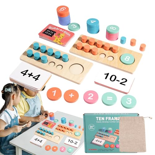 Set aus Holzrahmen, Mathematik mit Holzrahmen, Mathematik-Spielzeug, Zahlenzählspiel für 3 bis 5 Jahre, Lernspielzeug für die Matte Set aus Holzrahmen, Mathematik mit Holzrahmen, Mathematik-Spielzeug, Zahlenzählspiel für 3 bis 5 Jahre, Lernspielzeug für die Matte von Générique