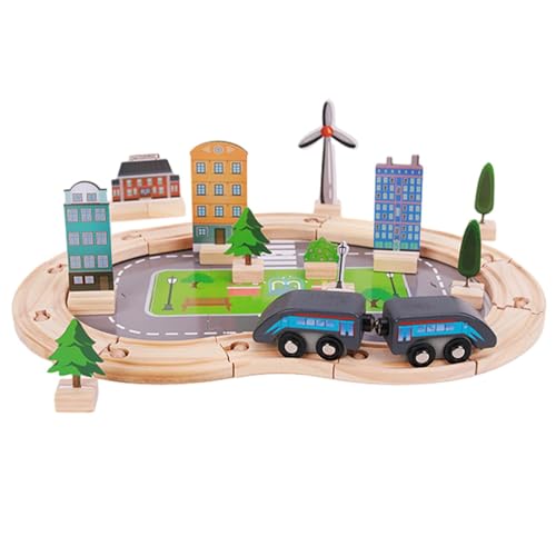 Set aus Holzzugschienen, Holzzug-Set für | Puzzlebahn-Spielset, 46-teiliges Spielzeugset, Lernspielzeug, Pist-Bausteine Set aus Holzzugschienen, Holzzug-Set für | Puzzlebahn-Spielset, 46-teiliges Spielzeugset, Lernspielzeug, Pist-Bausteine von Générique