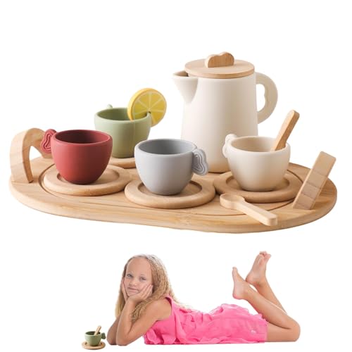 Sieht aus, als würde man das Teespiel spielen – Prinzessinnen-Spielzeug-Set aus Holz für Tee, reichhaltiger und farbenfroher Innenrahmen für Geburtstagsgeschenke | Schießen Party für Mädchen Sieht aus, als würde man das Teespiel spielen – Prinzessinnen-Spielzeug-Set aus Holz für Tee, reichhaltiger und farbenfroher Innenrahmen für Geburtstagsgeschenke | Schießen Party für Mädchen von Générique
