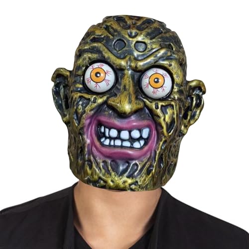 Skelett-Gesichtsbedeckung, Halloween-Kopfbedeckung, Creepy Explosive Eye Zombie Skeleton Scary Face Cover – Verkleidungszubehör für Halloween-Show-Requisiten für Cosplay-Partys von Générique
