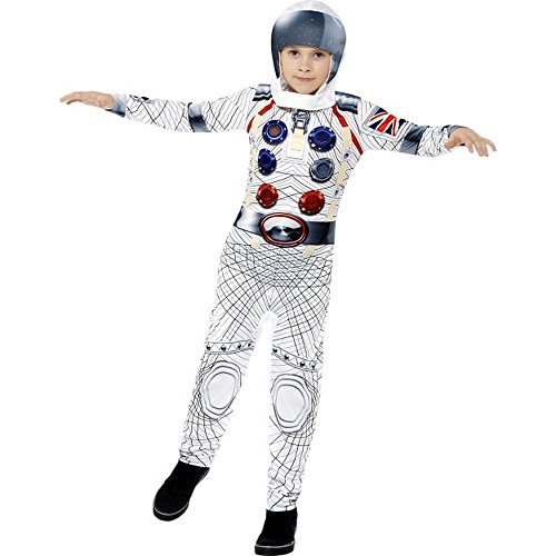 Smiffys 43180S Kinder Deluxe Astronaut Kostüm, Jumpsuit und Kapuze, Größe: S, 43180 von Smiffys