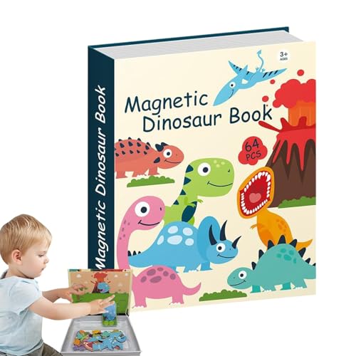 Spiel mit Tier, magnetisches Lernspiel – buntes sensorisches Spielzeug, lustiges Dinosaurierbuch, feines Motorskill-Learning Puzzles für Zuhause, Reisen, Schule von Générique
