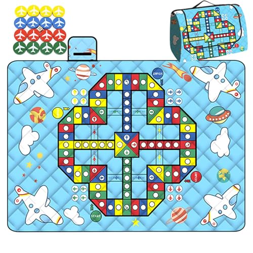 Spielteppich für den Außenbereich, Picknickdecke für den Außenbereich, mit Schachspiel, tragbar, leicht, faltbar, 3 Schichten, Gesellschaftsspiel, für Camping, Park von Générique