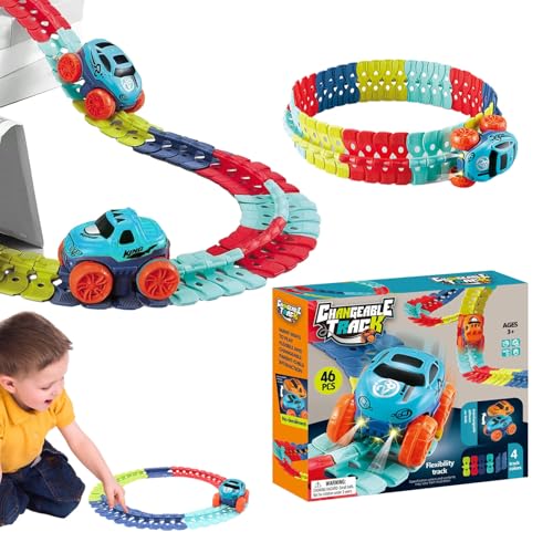 Spielzeug-Laufbahn, Rennstreckenset für Rennstrecke, , Spielzeug, flexibel, mit LED-Licht | Zubehör für Heimwerkermontage Spielzeug-Laufbahn, Rennstreckenset für Rennstrecke, , Spielzeug, flexibel, mit LED-Licht | Zubehör für Heimwerkermontage von Générique