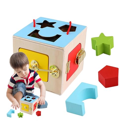 Spielzeug mit Verriegelungsbox, Aktivitätswürfel aus Holz – Lerntipp aus Holz | kreatives Lernspielzeug zum Lernen der Motorik Spielzeug mit Verriegelungsbox, Aktivitätswürfel aus Holz – Lerntipp aus Holz | kreatives Lernspielzeug zum Lernen der Motorik von Générique