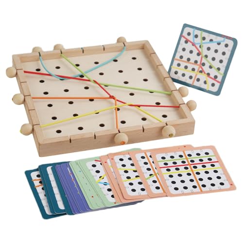Spielzeug zum Einfädeln für Kleinkinder, Lernspielzeug, lustiges An- und Ausziehbrett, 40 Lernkarten, 6 bunte Fäden | Interaktives Seil-Lernspielzeug für die Fi-Motorik Spielzeug zum Einfädeln für Kleinkinder, Lernspielzeug, lustiges An- und Ausziehbrett, 40 Lernkarten, 6 bunte Fäden | Interaktives Seil-Lernspielzeug für die Fi-Motorik von Générique