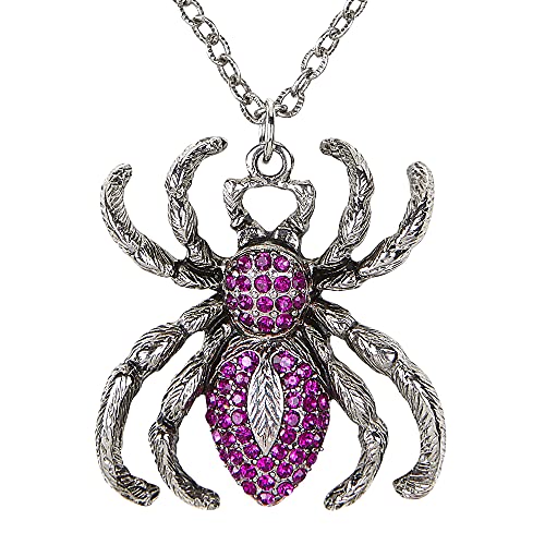 "SILVER SPIDER NECKLACE WITH PURPLE STRASS" - von WIDMANN