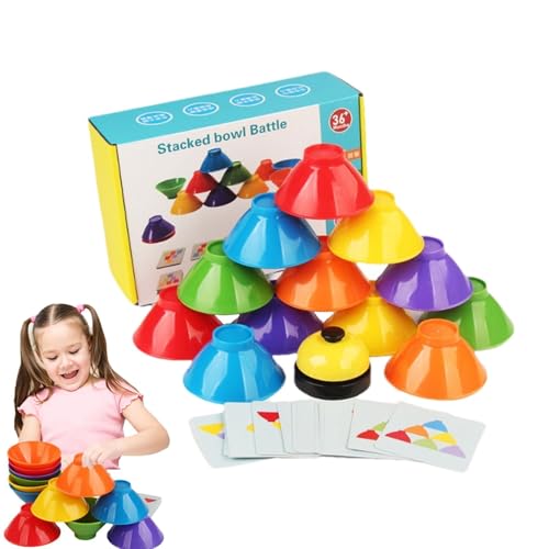 Stapelbares Schüsselspielzeug, Stapelspielzeug für | Arc-en Stapelspielzeug-- Puzzlespiel, 6 Stapelschalen mit Glocke, 25 Karten, Stapelspielzeug, Regenbogen Stapelspiel für Mädchen und Jungen Stapelbares Schüsselspielzeug, Stapelspielzeug für | Arc-en Stapelspielzeug-- Puzzlespiel, 6 Stapelschalen mit Glocke, 25 Karten, Stapelspielzeug, Regenbogen Stapelspiel für Mädchen und Jungen von Générique