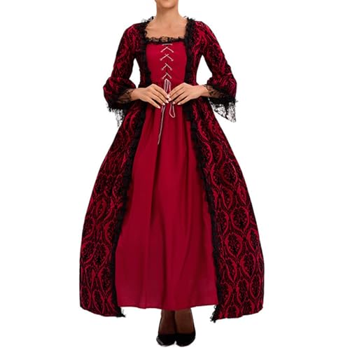 Steampunk-Kleider für Damen, trendig, Elfen-Kostüm, große Größe, langärmlig, bequem, mittelalterlich, Damen, Kleid, englische Stickerei, weich, günstig, schick, elegant, mittelalterliches Kleid, Damen von Générique
