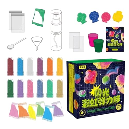 Stellen Sie Ihr eigenes Hüpfball-Set her, wissenschaftliches Springball-Set, handgefertigte Hüpfbälle mit Glitzerpulver | wissenschaftliche Bastelprojekte, Spielzeug von Générique