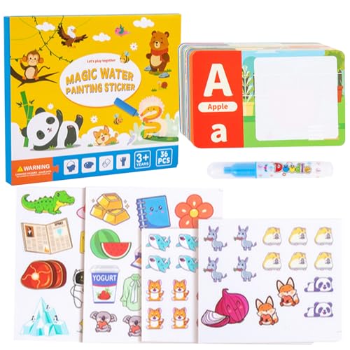 Sticker Book Set, wiederverwendbar Busy Sticker Activity, Toddler Learning Toy, Educational Preschool Travel Book, (4 Books, Colorful Themes), for Airplane Road Trips Home Play von Générique