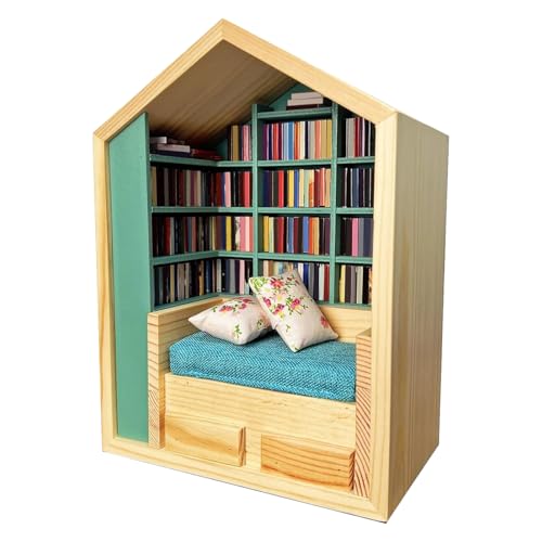 Stress Relariever Bookroom – Miniatur-Bibliothek Display – 200 gedruckte Bände – Größe | Innovative realistische Bibliotheksszene, Sammler, Box Art, Mindfulness von Générique
