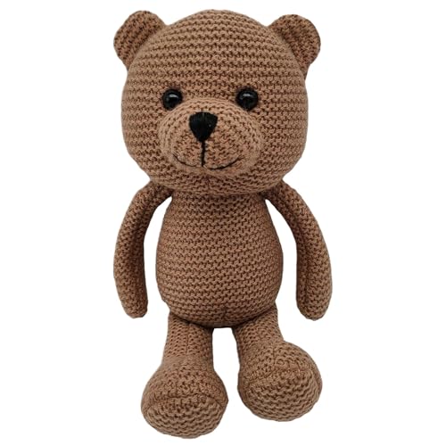 Strickbär-Puppe – gestrickte Tiere | 25 cm / 9,84 Zoll, Ornament für Zuhause, Wohnzimmer, Sofa, Babyzimmer, handgefertigte Plüschtiere von Générique