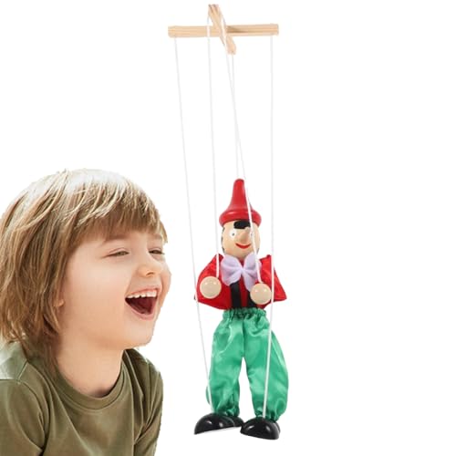 String Puppet Toy, Pull-Tanga-Figur, Puppe mit beweglichen Limbs und lustigen Aktionen, 9,45 x 2,76 Zoll, kompakt, leicht, klassisches Design für Hand-Augen-Koordination von Générique