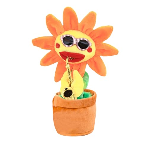 Sunflower Tanz – Singende Blume, wiederholendes Spielzeug | Plüsch-Saxophon mit Sprachaufnahme, animierte Musikblume, 200 Melodien, lustiges Geburtstagsgeschenk, Partybegleiter von Générique