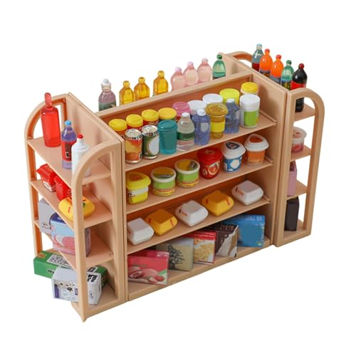 Supermarkt-Miniatur-Regale – Miniatur-Regalmöbel | Miniaturmöbel für Spielzeug, Raumregal für Spielzeuge, Spielzubehör für Esszimmer-Zubehör Supermarkt-Miniatur-Regale – Miniatur-Regalmöbel | Miniaturmöbel für Spielzeug, Raumregal für Spielzeuge, Spielzubehör für Esszimmer-Zubehör von Générique