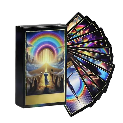 Tarot Cards, Rainbow Deck, 10,9 x 5,1 x 4,1 cm, Intuitives Design, klassischer alter Stil, voller englischer Führer, exquisites Set für Anfänger, Party Favoriten, Board Game Fun, Life Tool von Générique