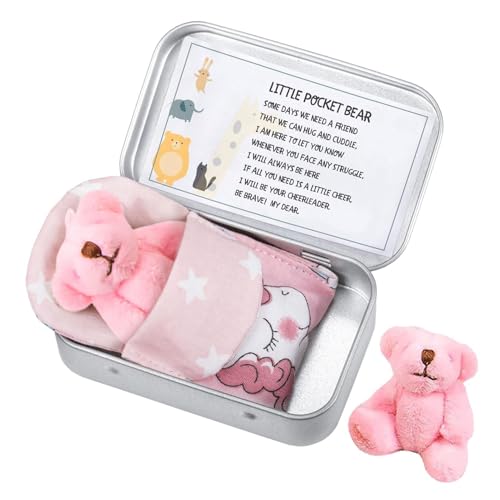 Taschenbär-Box – kleiner Taschen-Plüschbär, kleiner Taschen-Plüschbär in Weißblechdose | Weiches und attraktives Teddybär-Spielzeug für Jungen und Mädchen von Générique