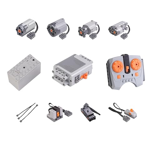 Technic 11-teiliges Set Schalthebel-Set, 5V/7V Batteriebox, X-L-XL-Servomotor, Stromkontrollschalter, Funkempfänger, 20 cm Verlängerungskabel, kompatibel von Générique