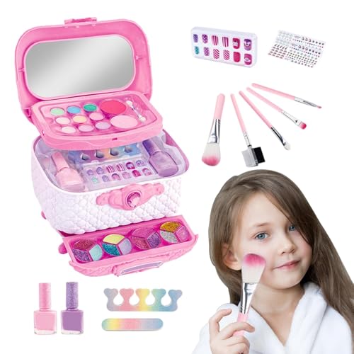 Teen Girl Set Fun Makeup Set Doll Dress Up Kids Beauty Set Toy Nail Kit Cosmetic Toy Set Make Up Washable Makeup Set Pretend Play Cosmetics Beauty Set for Kids Princess Nail Art von Générique