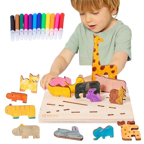 Tierpuzzles – Tierpuzzle für Kleinkinder | Puzzle Board Assoziationsspiel Puzzles – Lernspiele Puzzles für Holzpuzzle, Feinmotorikspielzeug für von Générique