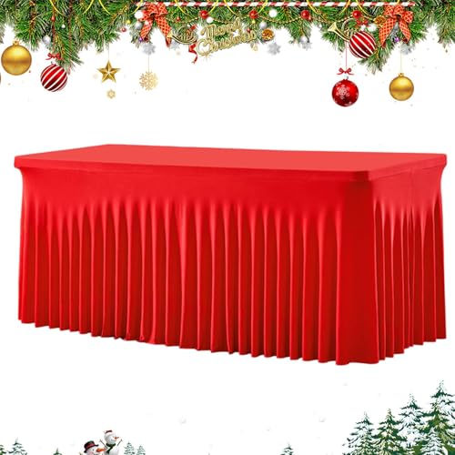 Tischröcke, rechteckig, 1,8 m, roter Rock, für Weihnachten, Dekoration, wasserfest, für Hochzeiten, Veranstaltungen, Restaurants, Klassenzimmer und Zuhause | praktisches und langlebiges festliches Tischröcke, rechteckig, 1,8 m, roter Rock, für Weihnachten, Dekoration, wasserfest, für Hochzeiten, Veranstaltungen, Restaurants, Klassenzimmer und Zuhause | praktisches und langlebiges festliches von Générique